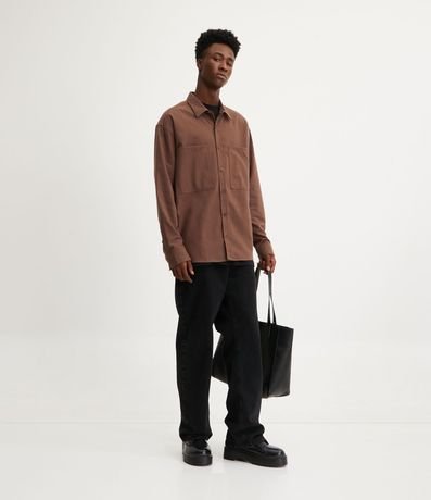 Camisa Overshirt en Franela con Bolsillos Delanteros 2