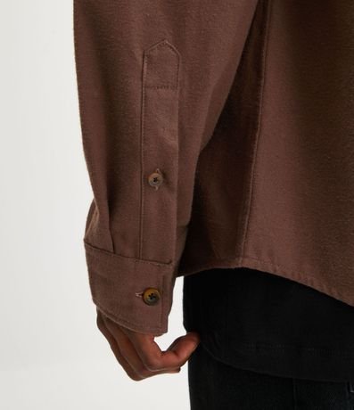 Camisa Overshirt en Franela con Bolsillos Delanteros 5