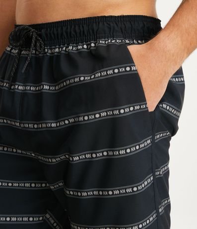 Bermuda de Baño Estampada de Rayas Étnicas 4