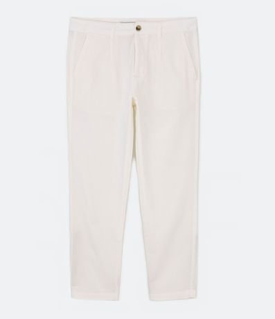 Pantalón Sastrería en Algodón con Textura y Pliegues Delanteros