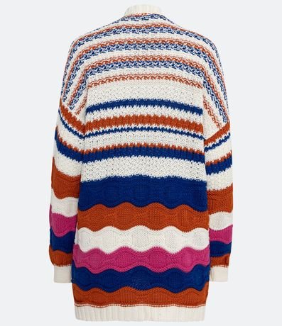Saco Alargado de Punto con Rayas Contrastantes DIferenciadas 6