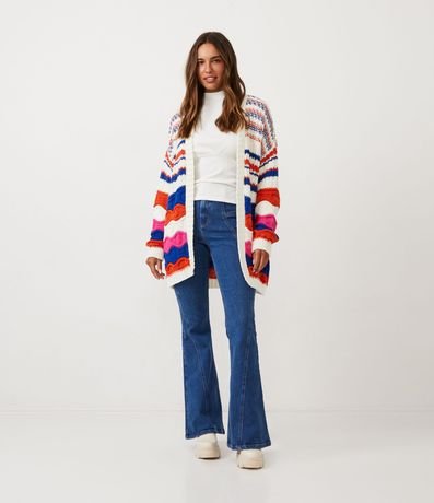 Saco Alargado de Punto con Rayas Contrastantes DIferenciadas 2