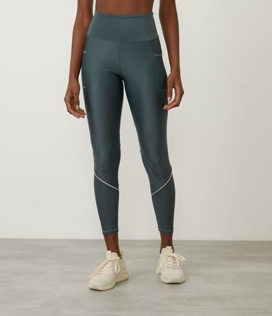 Pantalón Legging Deportiva en Poliamida con Bies Contrastante 2