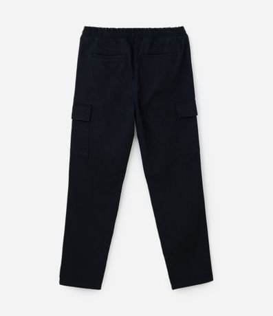 Pantalón Cargo en Sarga con Cintura Elástica y Bolsillos Laterales 9
