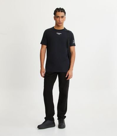 Pantalón Cargo en Sarga con Cintura Elástica