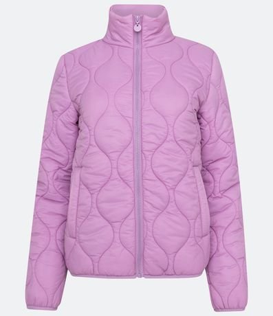 Campera en Poliamida con Cuello Alto y Textura Capitoneada 5