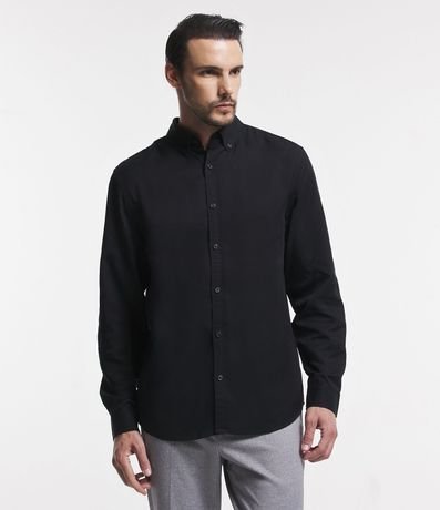 Camisa Regular en Liocel con Cuello Inglés y Manga larga Renner