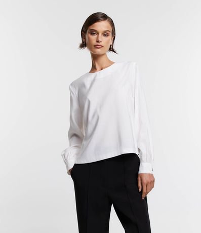 Blusa en Viscosa con Botón en el Puño 1