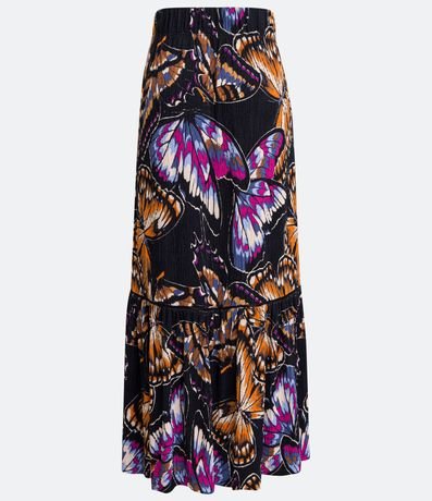 Pollera New Midi en Viscosa con Fruncido y Estampado de Mariposa 7