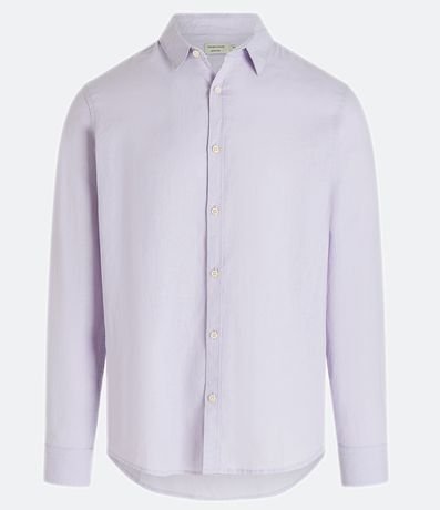 Camisa Comfort Básica en Lino Manga Larga 7