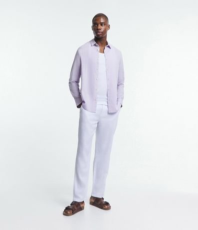 Camisa Comfort Básica en Lino Manga Larga 2