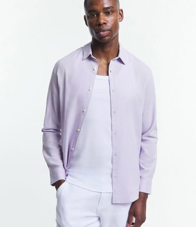 Camisa Comfort Básica en Lino Manga Larga 4