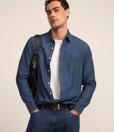 Camisa Jeans con Bolsillo en el Pecho