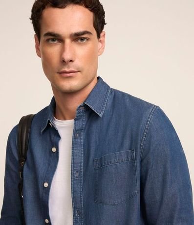 Camisa Jeans con Bolsillo en el Pecho 3