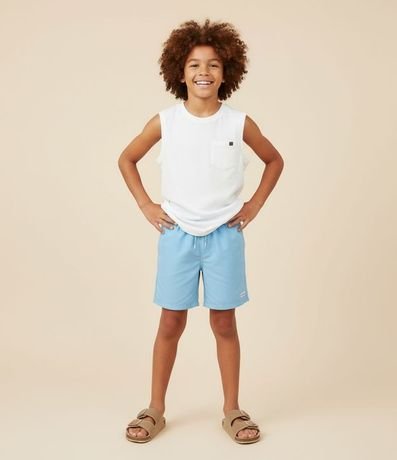 Bermuda de Baño Infantil con Etiqueta Gomosa - Talle 5 a 14 años