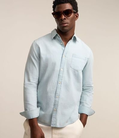 Camisa Jeans con Bolsillo en el Pecho 4