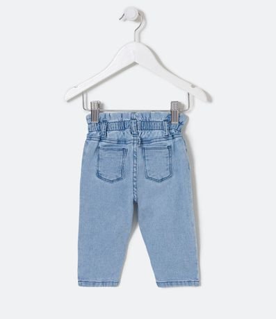 Pantalón Clochard Infantil en Jeans con Bordado de Flores - Talle 3 a 24 meses 2