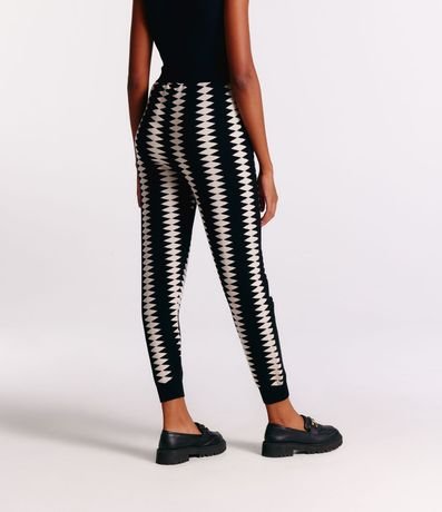 Pantalón Balloon de Punto con Dobladillo Ajustado y Estampado Geométrico 4