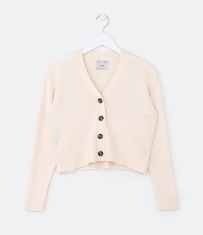 Cardigan Infantil de Punto Acanalado con Botones - Talle 5 a 14 años 1