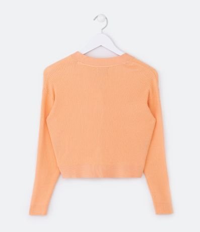 Cardigan Infantil de Punto Acanalado con Botones - Talle 5 a 14 años 2