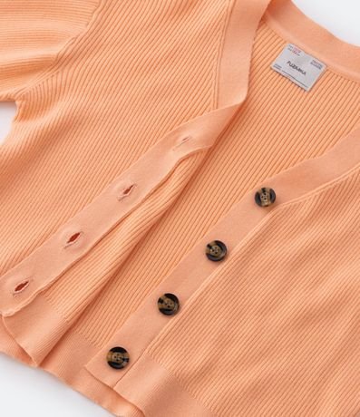 Cardigan Infantil de Punto Acanalado con Botones - Talle 5 a 14 años 4