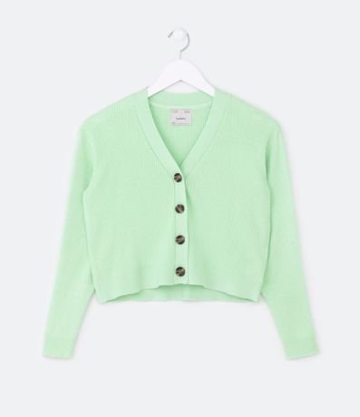 Cardigan Infantil de Punto Acanalado con Botones - Talle 5 a 14 años