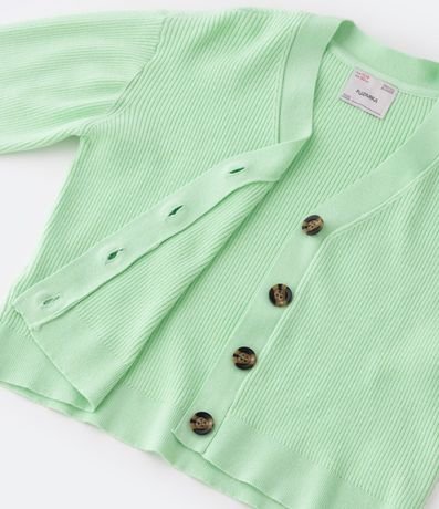 Cardigan Infantil de Punto Acanalado con Botones - Talle 5 a 14 años 4