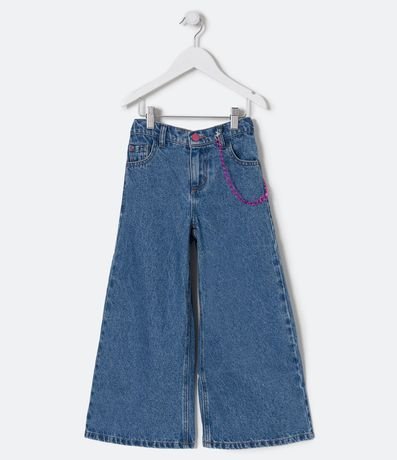 Pantalón Wide Leg Infantil Jeans con Cadena - Talle 5 a 14 años 1