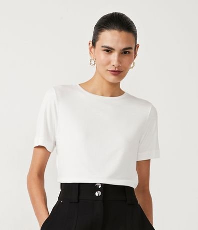 Blusa Básica en Viscosa con Escote Redondo