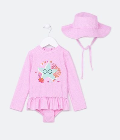 Conjunto de Playa Infantil con Estampado de Estrella del Mar - Talle 1 a 4 años