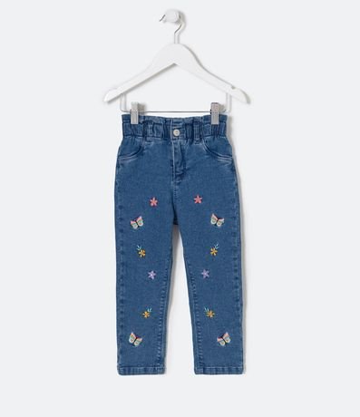 Pantalón Infantil Jeans Bordado Mariposas - Talle 1 a 5 años 1