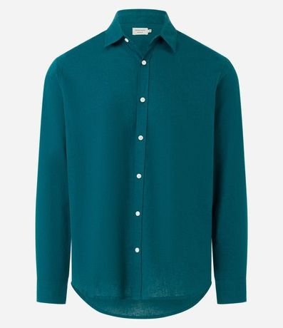 Camisa Comfort Básica en Lino Manga Larga 5