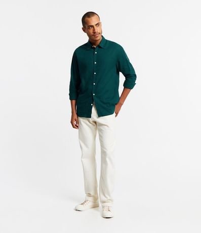 Camisa Comfort Básica en Lino Manga Larga 2