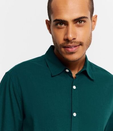 Camisa Comfort Básica en Lino Manga Larga 3