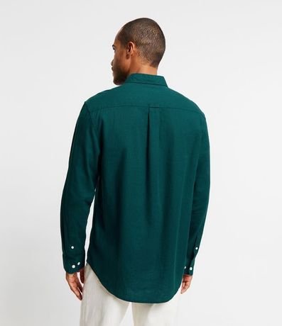 Camisa Comfort Básica en Lino Manga Larga 4