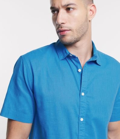 Camisa Comfort Básica en Lino con Manga Corta 3
