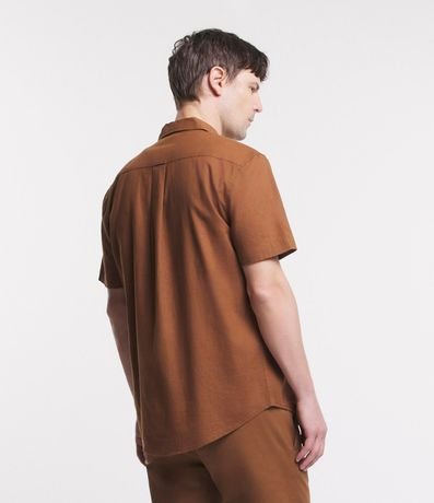 Camisa Comfort Básica en Lino con Manga Corta 3