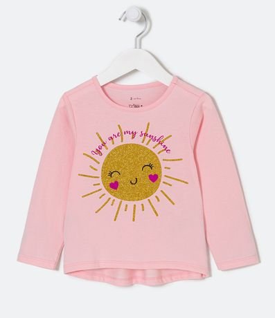 Blusa Infantil Estampado Sol con Purpurina - Talle 1 a 5 años 1