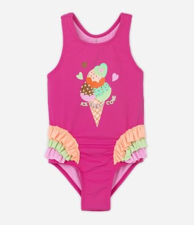 Malla Infantil con Estampa de Helado y Volados - Talle 1 a 4 años