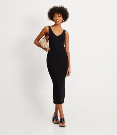 Vestido Midi en Punto Texturizado