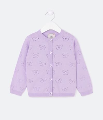 Cardigan Infantil de Punto con Mariposas - Talle 1 a 5 años 1