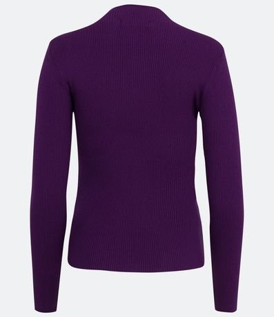 Blusa Básica en Tejido de Punto Acanalada con Cuello Alto 6