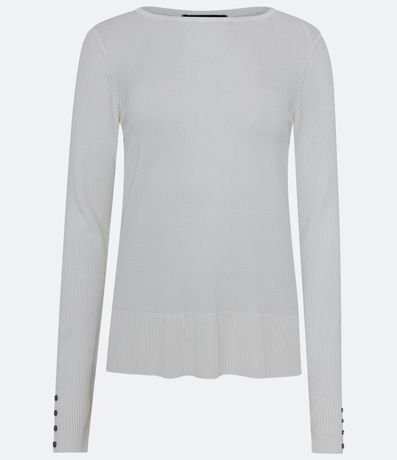 Suéter Alargado en Punto con Cuello Barco 5