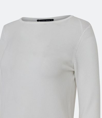 Suéter Alargado en Punto con Cuello Barco 7