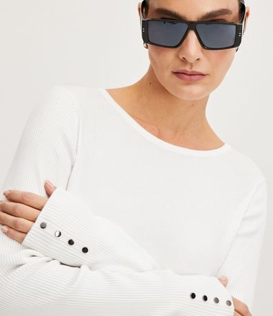 Suéter Alargado en Punto con Cuello Barco 4