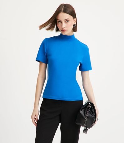 Blusa Básica en Media Malla con Cuello Alto 1