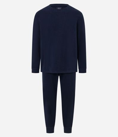 Pijama Largo en Fleece con Textura y Manga Larga 6