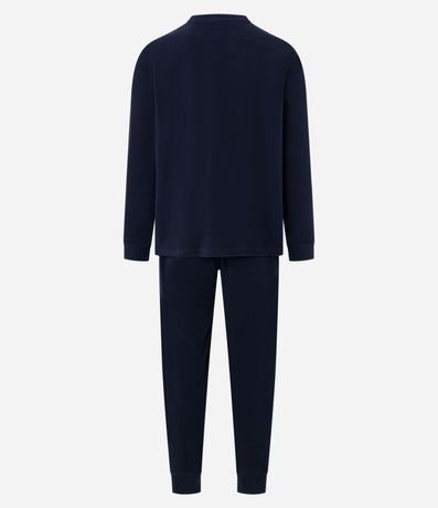 Pijama Largo en Fleece con Textura y Manga Larga 6