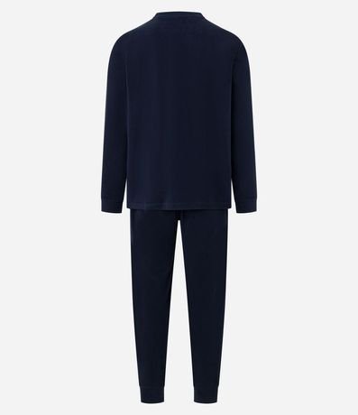 Pijama Largo en Fleece con Textura y Manga Larga 8