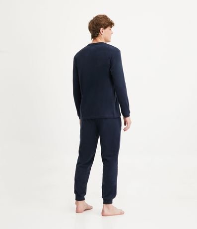 Pijama Largo en Fleece con Textura y Manga Larga 2